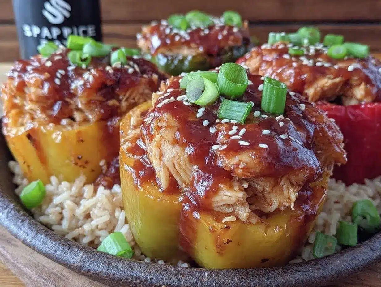 teriyaki pineapple chicken rice stuffed peppers preparation steps