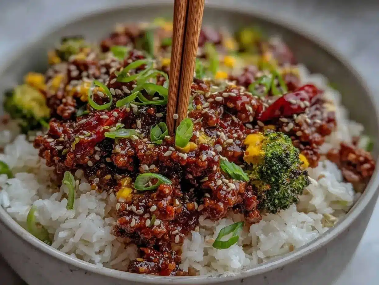 teriyaki turkey rice bowl preparation steps