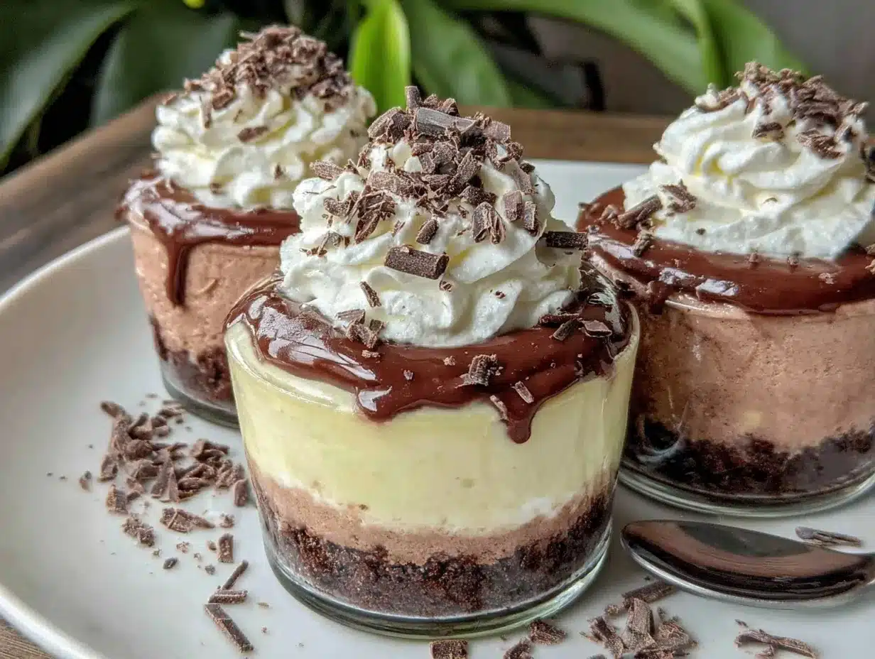 triple chocolate mousse cups preparation steps