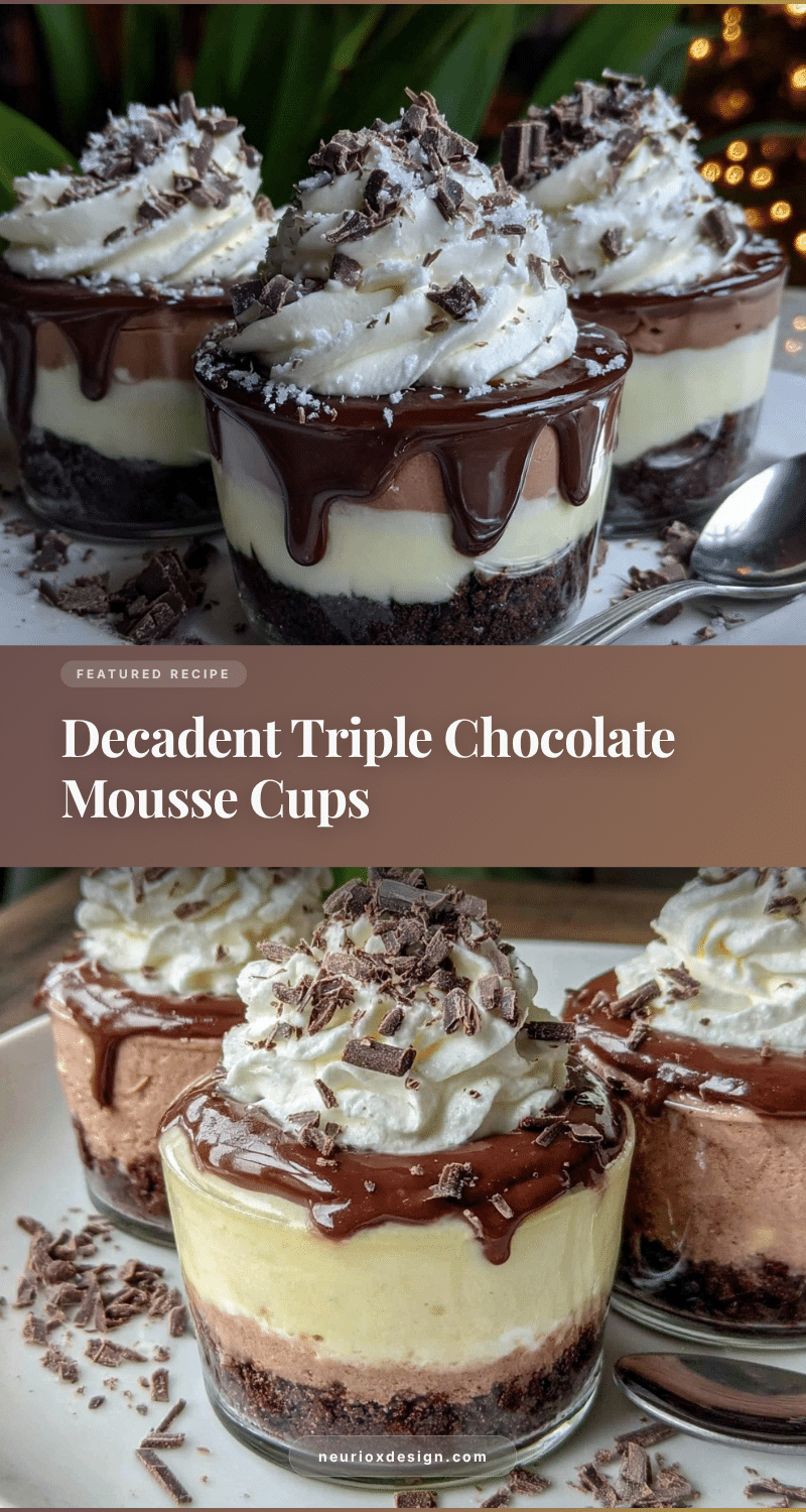 triple chocolate mousse cups recipe