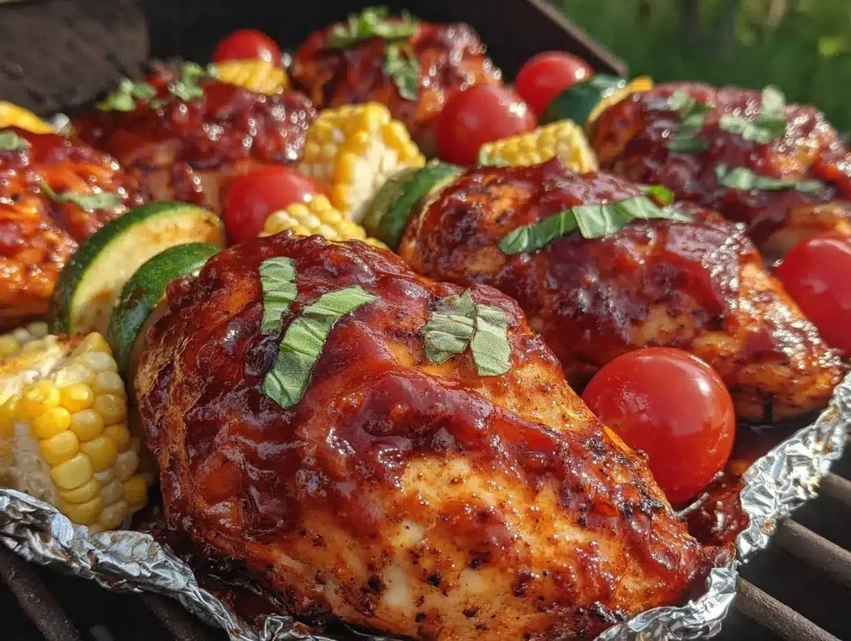 5-ingredient BBQ chicken foil packs preparation steps