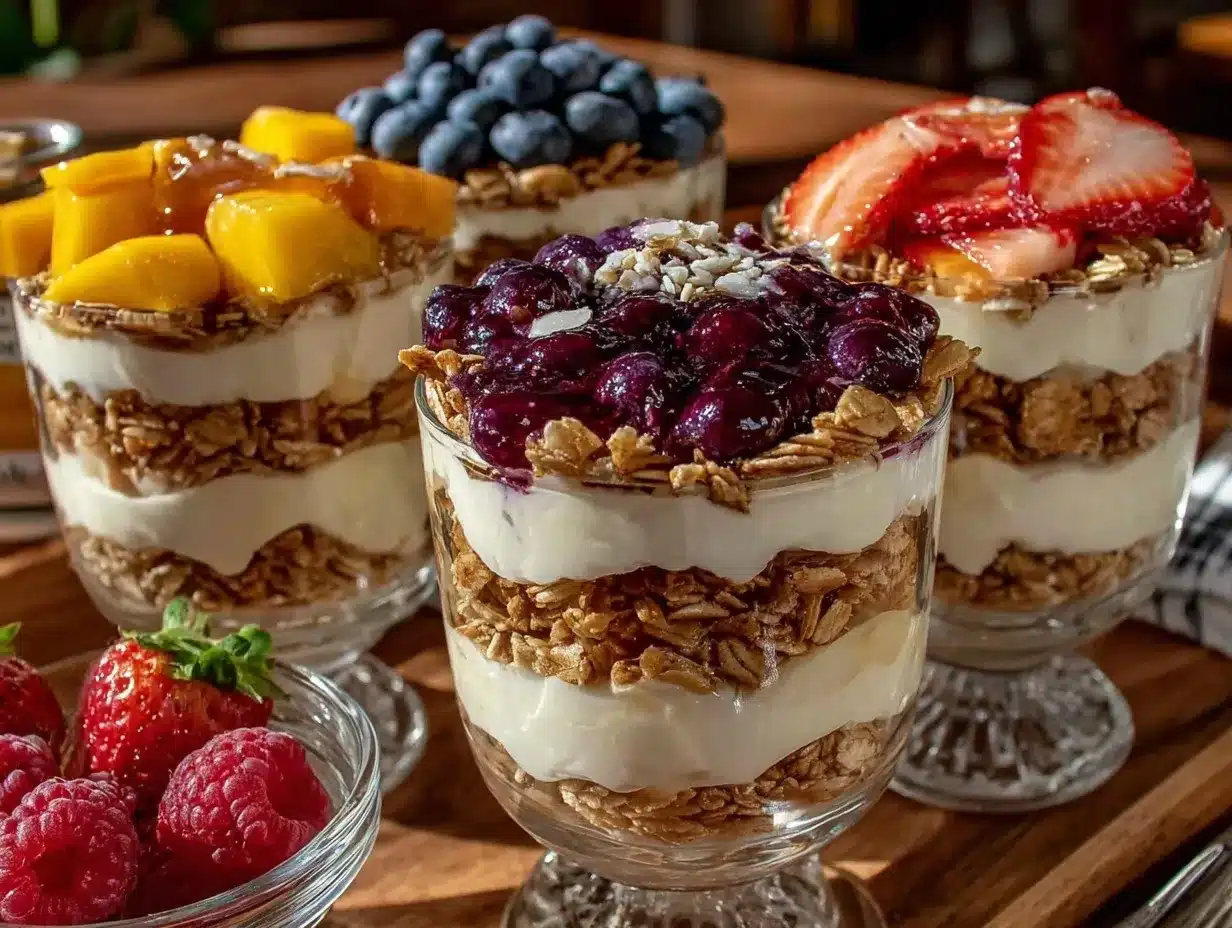 brunch fruit and yogurt parfait bar preparation steps