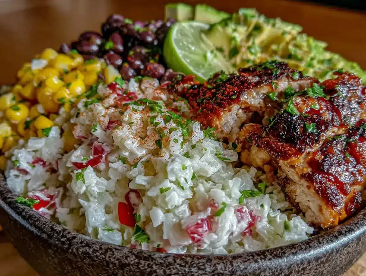 cauliflower rice burrito bowl preparation steps