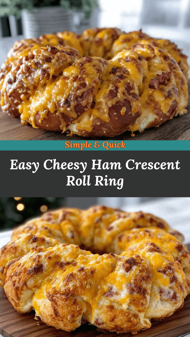 cheesy ham and cheese crescent roll ring recipe