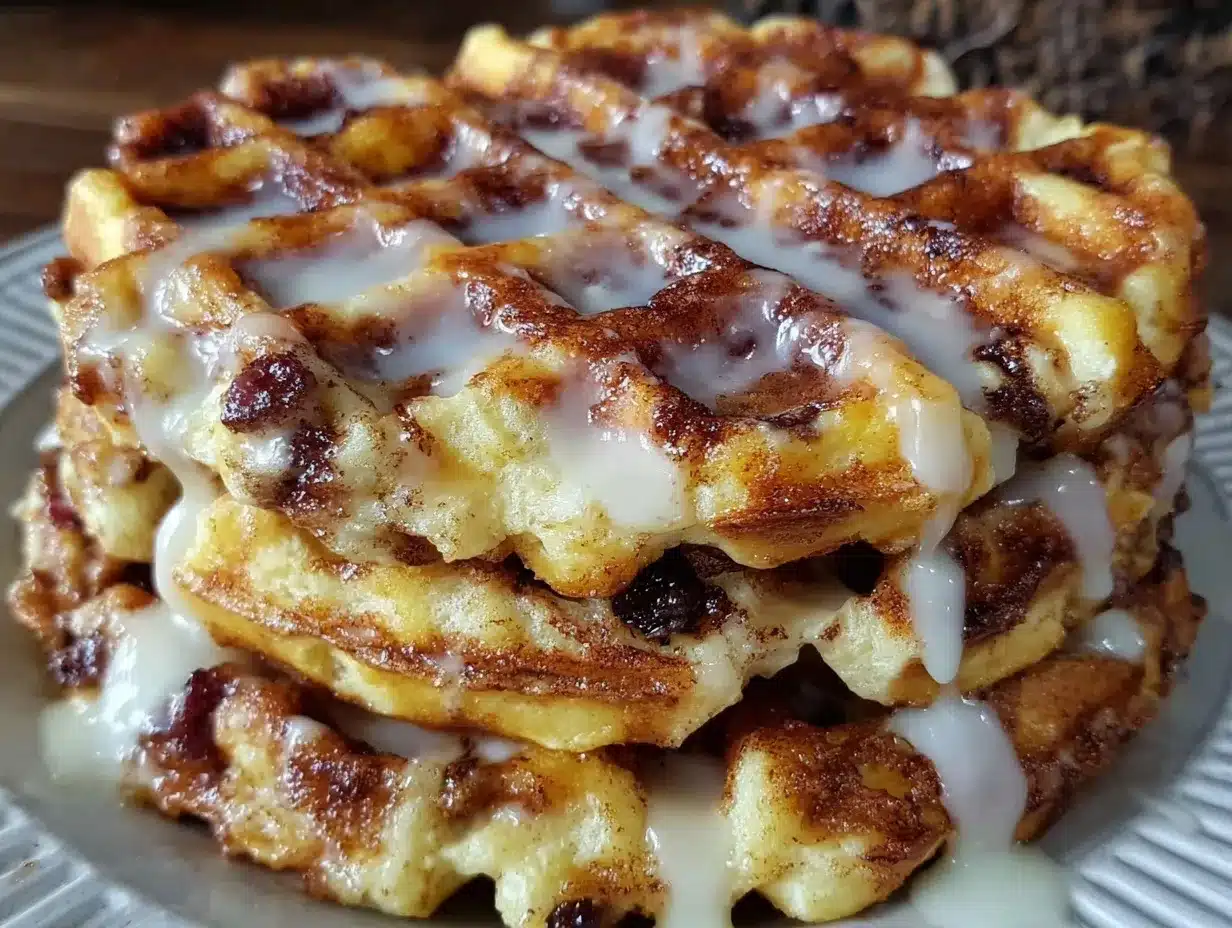 cinnamon roll waffles preparation steps