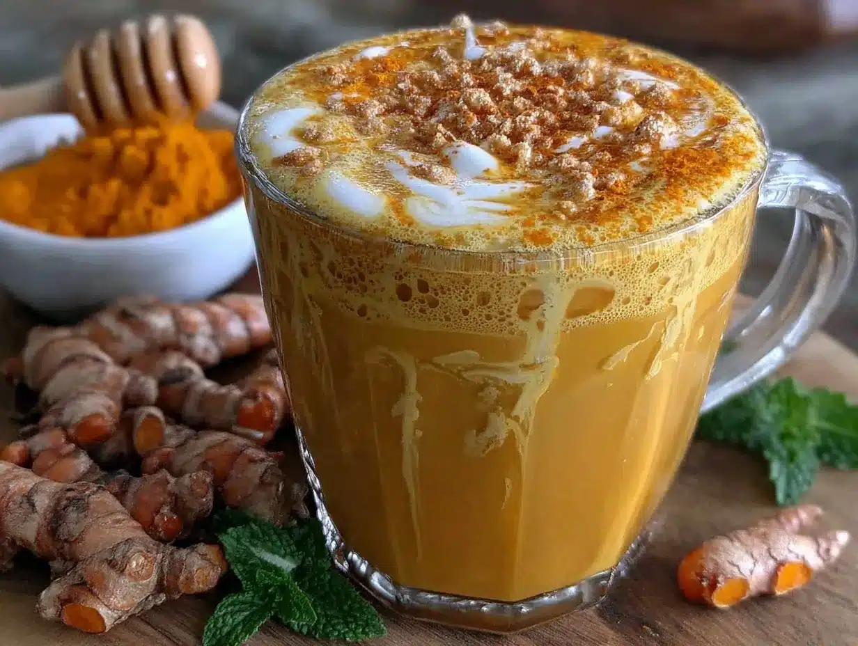 creamy turmeric golden milk latte preparation steps