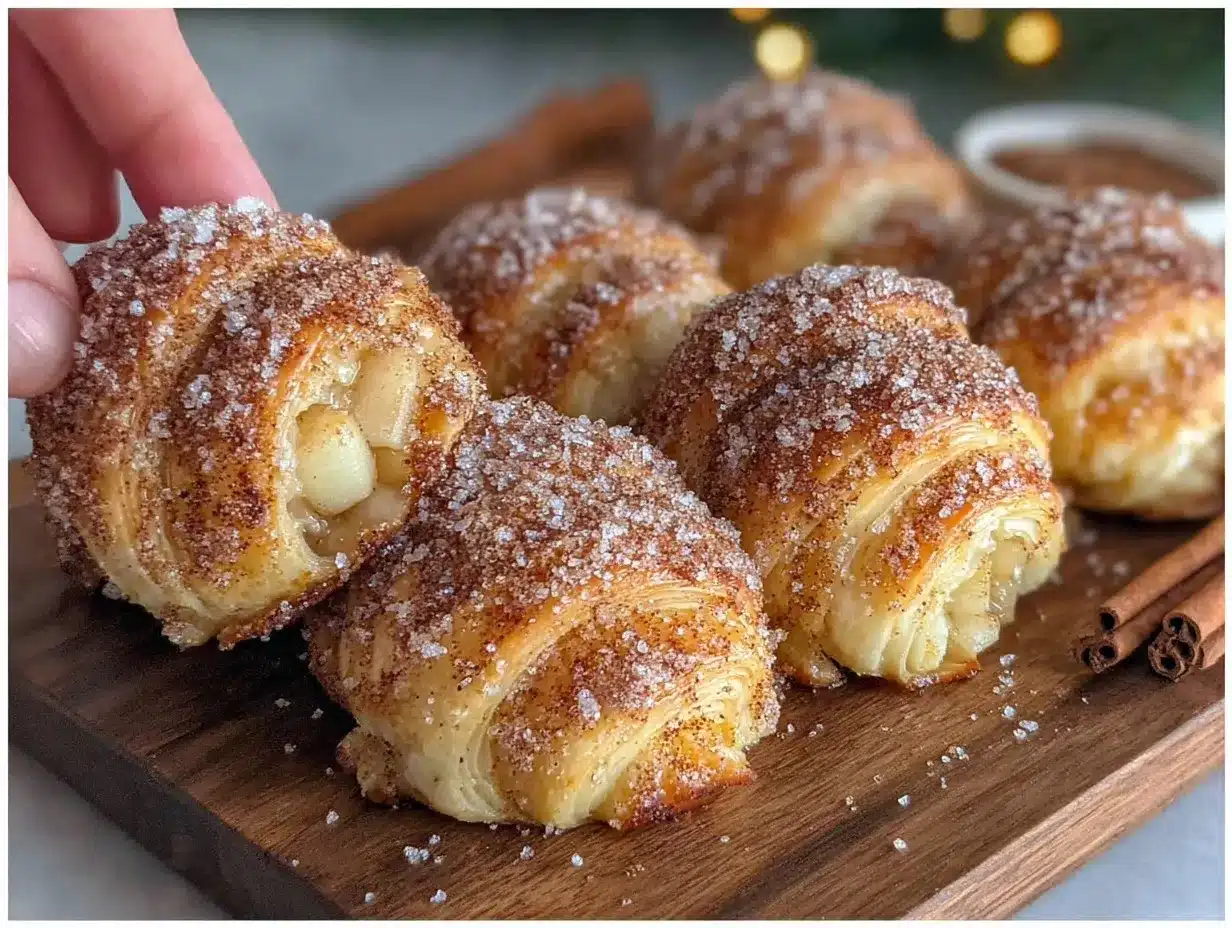 crescent roll apple pie bites preparation steps