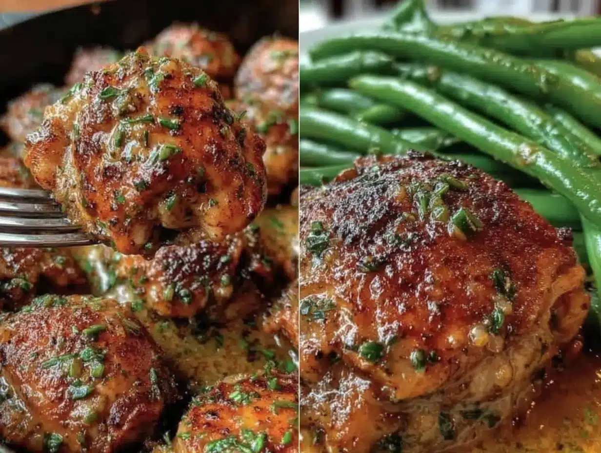 crispy garlic butter chicken thighs preparation steps