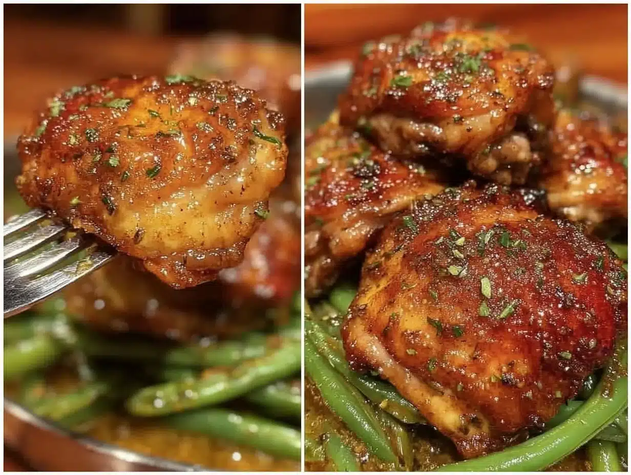 crispy garlic butter chicken thighs - featured image