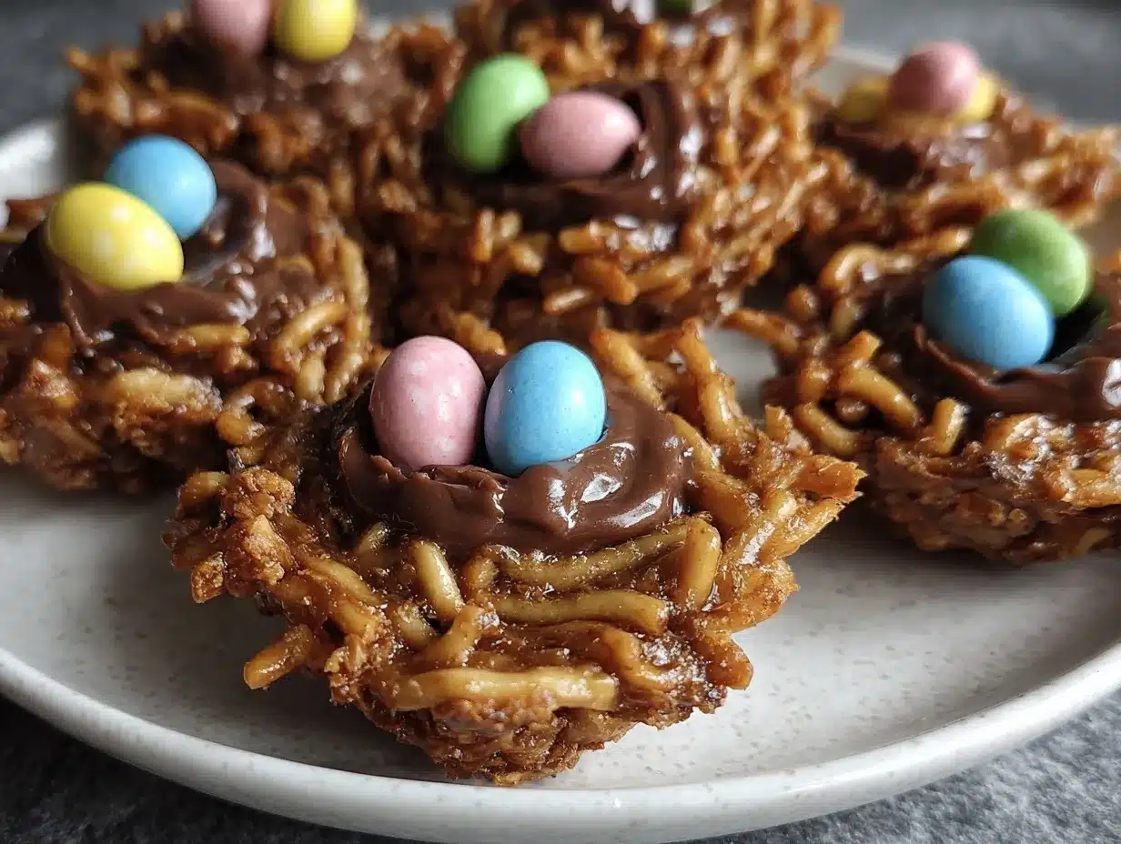 Crunchy No-Bake Easter Bird Nest Cookies preparation steps