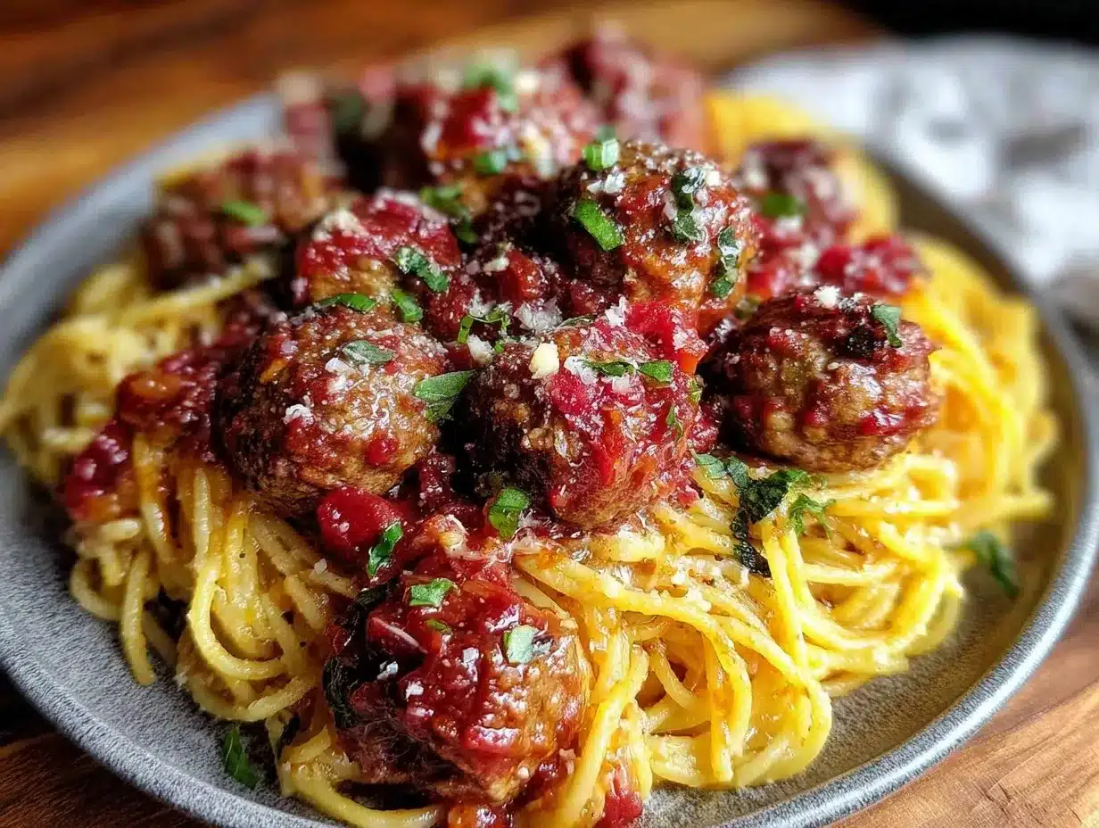 dump-and-go crockpot spaghetti and meatballs preparation steps