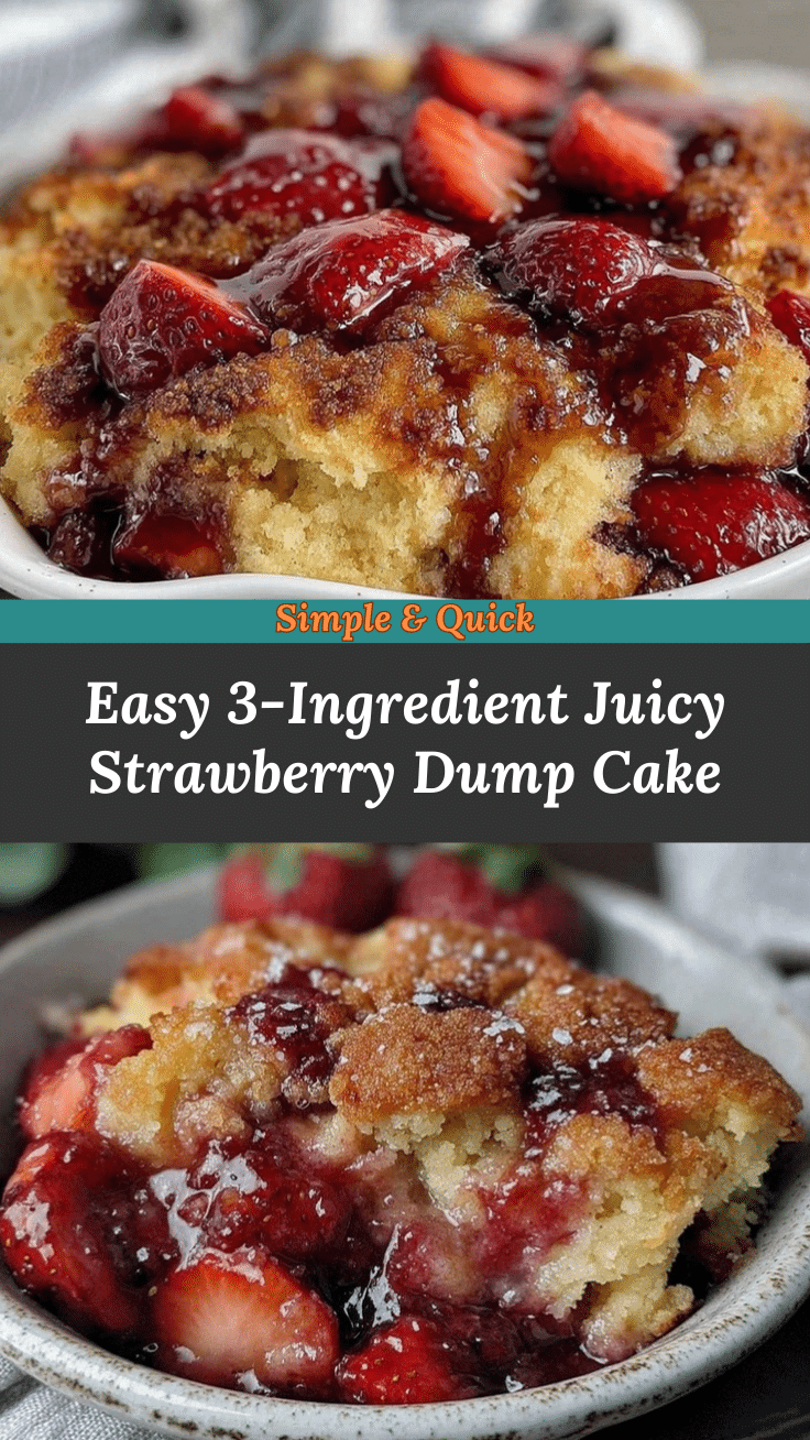 easy 3-ingredient strawberry dump cake recipe