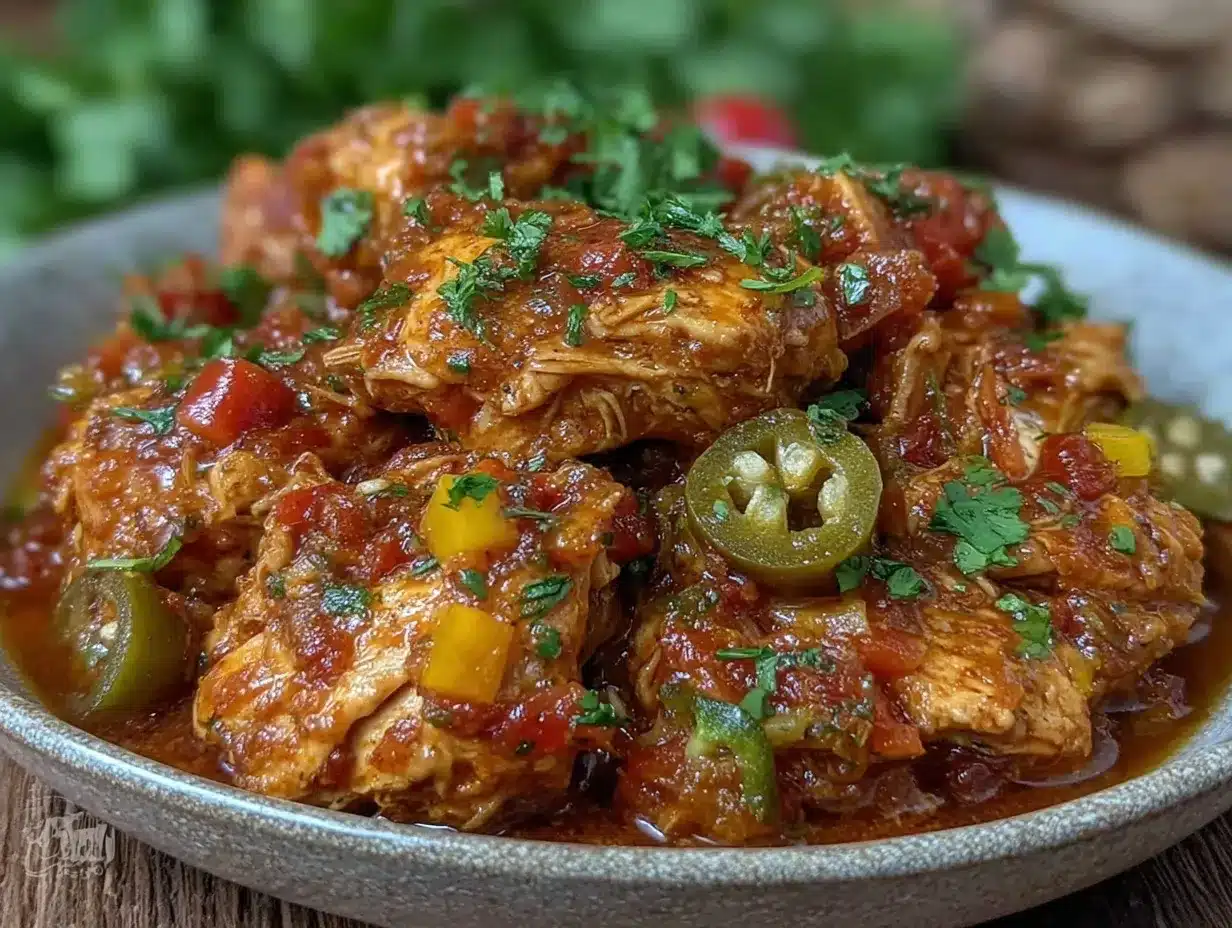 easy 5-ingredient crockpot salsa chicken preparation steps