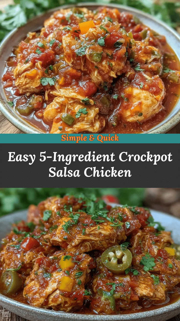 easy 5-ingredient crockpot salsa chicken recipe