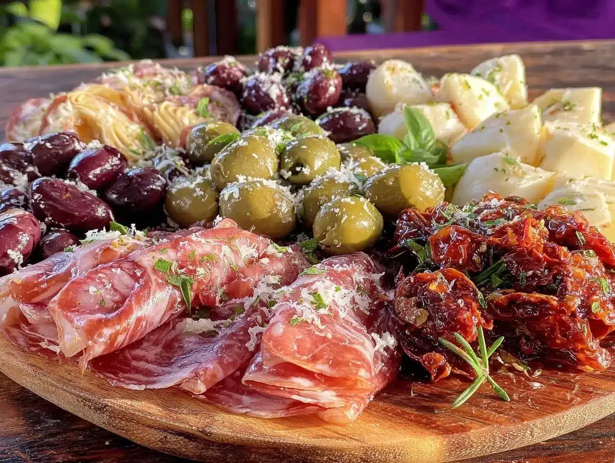 easy assembly-only antipasto platter board preparation steps