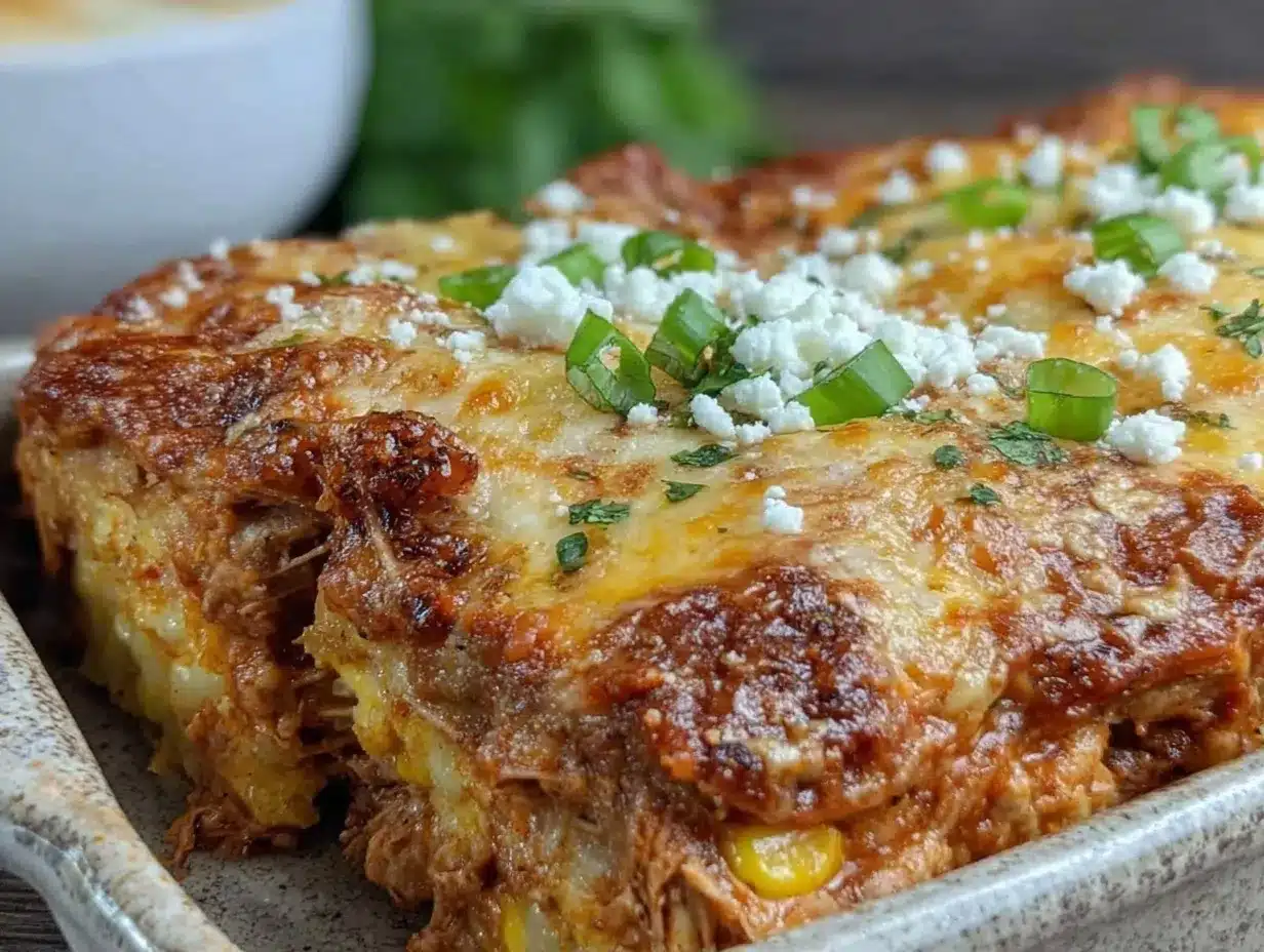 easy cheesy dump-and-bake chicken enchilada casserole preparation steps