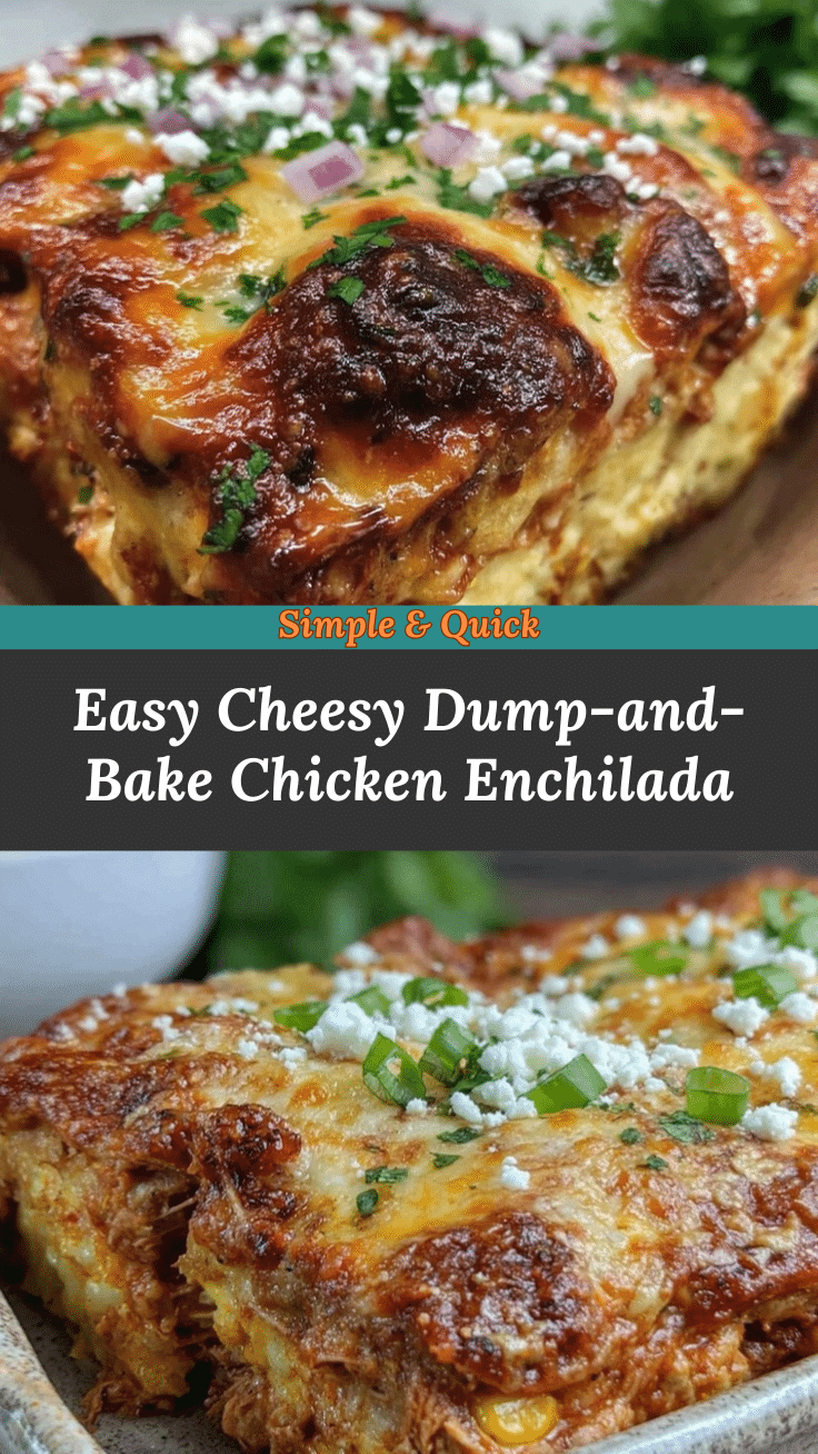 easy cheesy dump-and-bake chicken enchilada casserole recipe