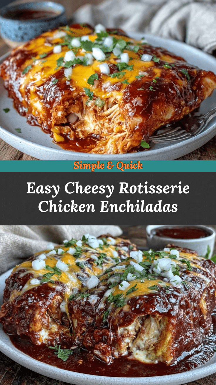 Easy Cheesy Rotisserie Chicken Enchiladas recipe