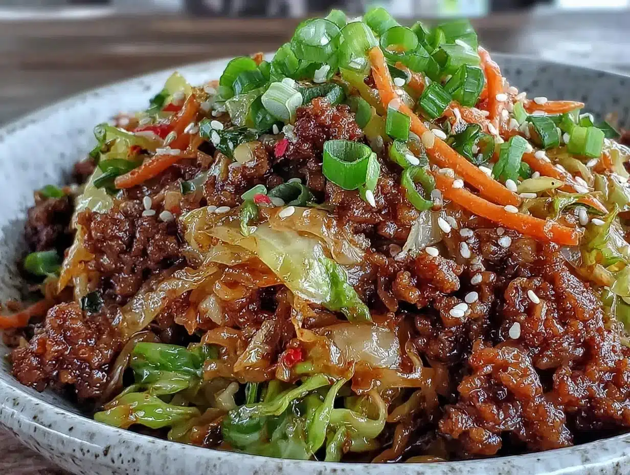 easy crispy egg roll in a bowl preparation steps