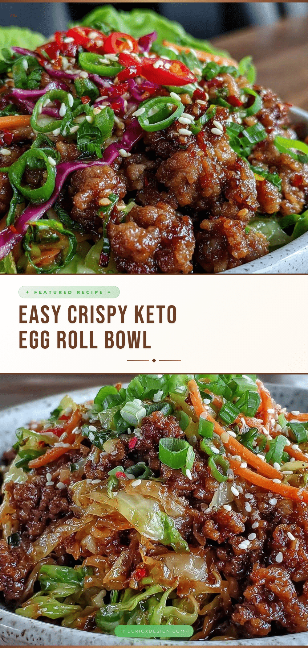 easy crispy egg roll in a bowl recipe