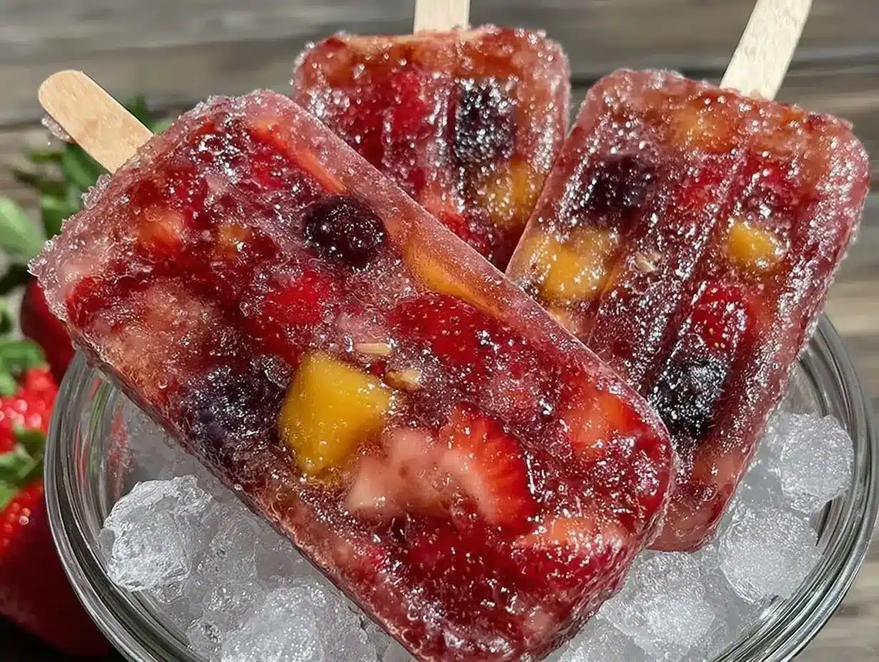 easy frozen fruit popsicles preparation steps