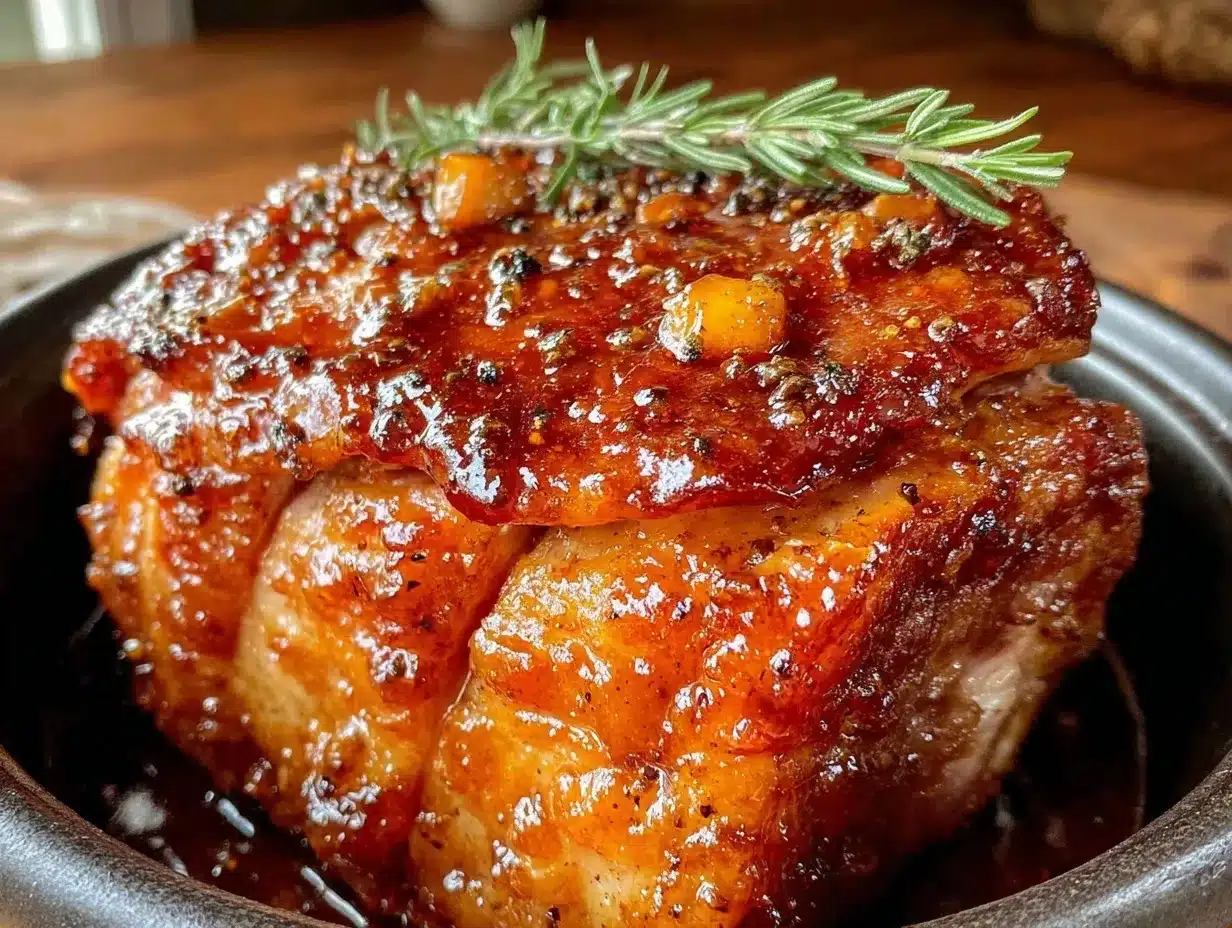 easy glazed easter ham crockpot recipe preparation steps