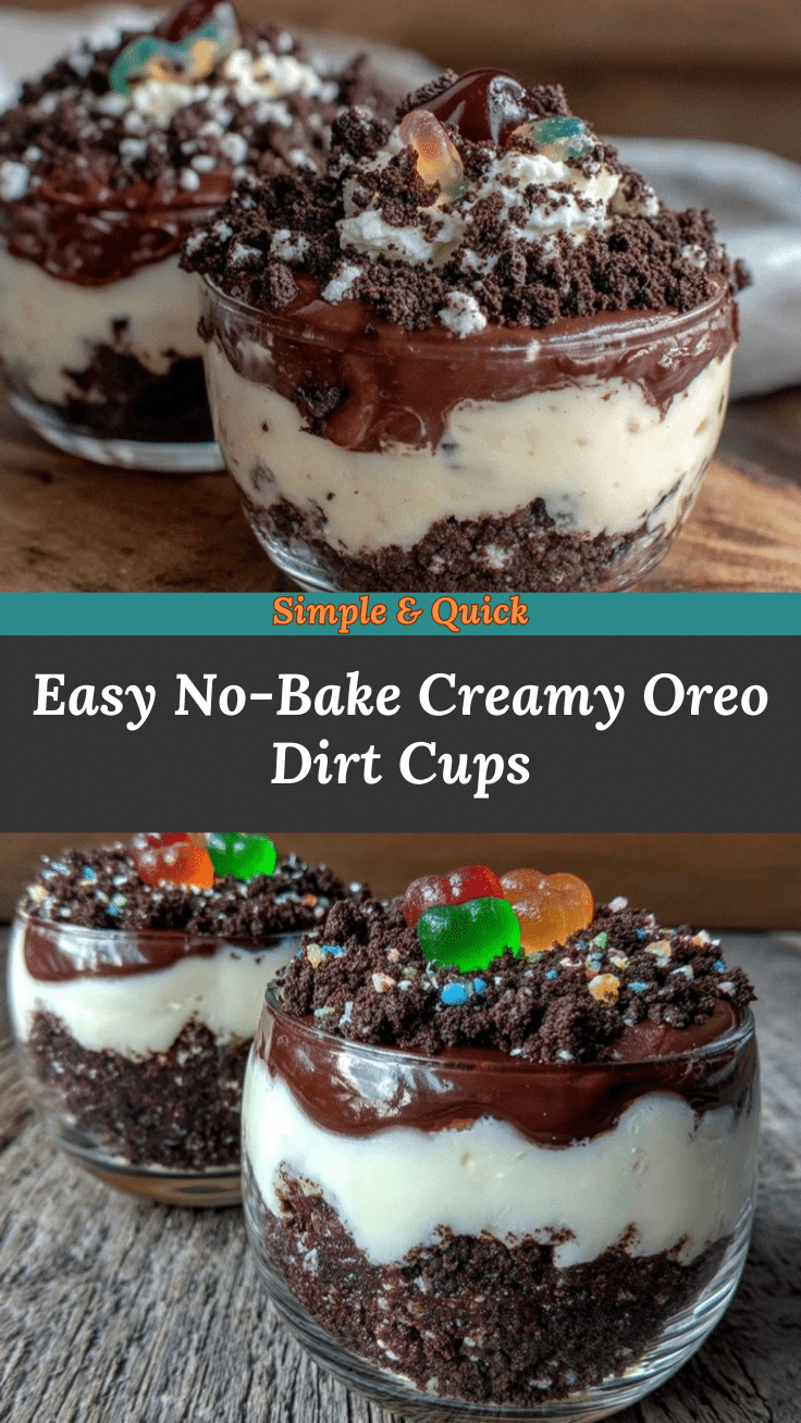 Easy No-Bake Oreo Dirt Cup recipe