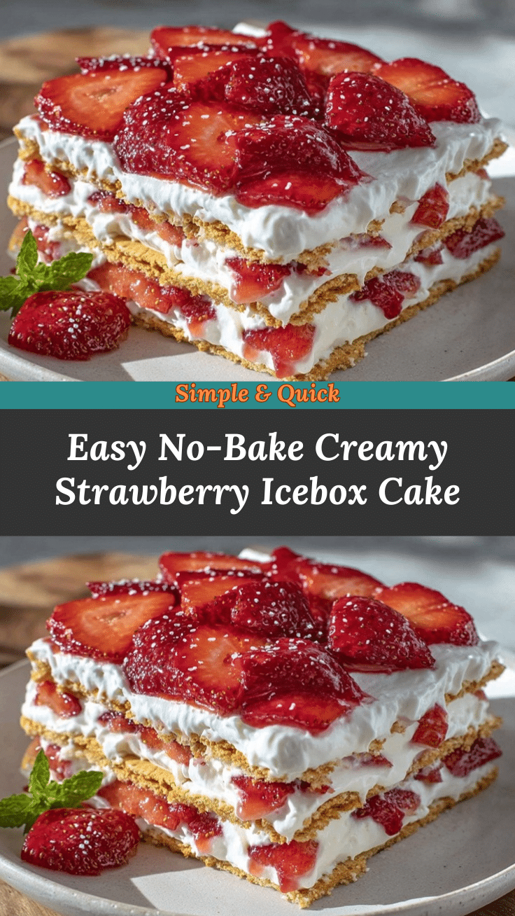 easy no bake strawberry icebox cake recipe