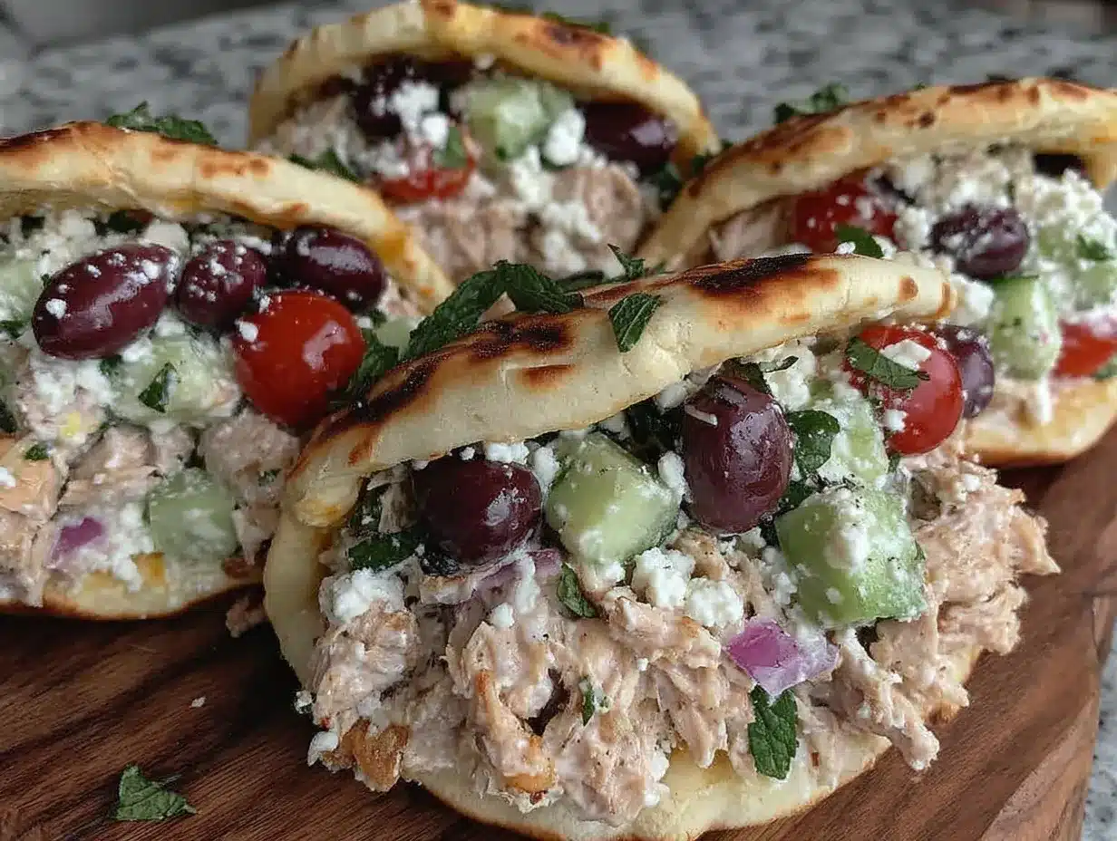easy no cook greek chicken salad stuffed pitas preparation steps