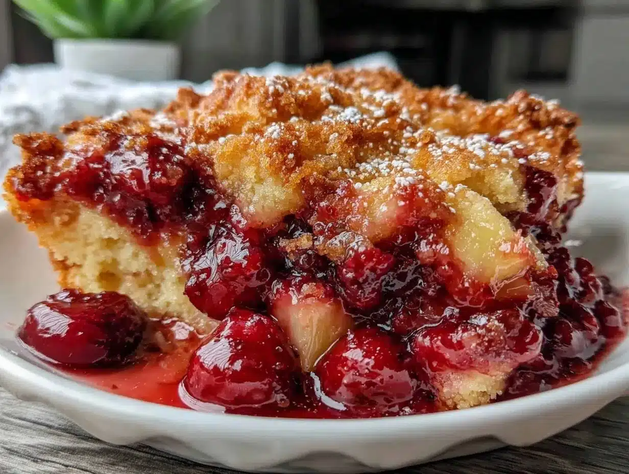 easy one-bowl dump cake recipe preparation steps