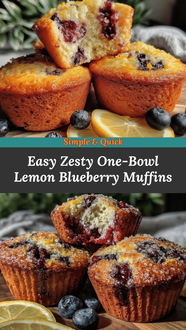 Easy One-Bowl Lemon Blueberry Muffins recipe