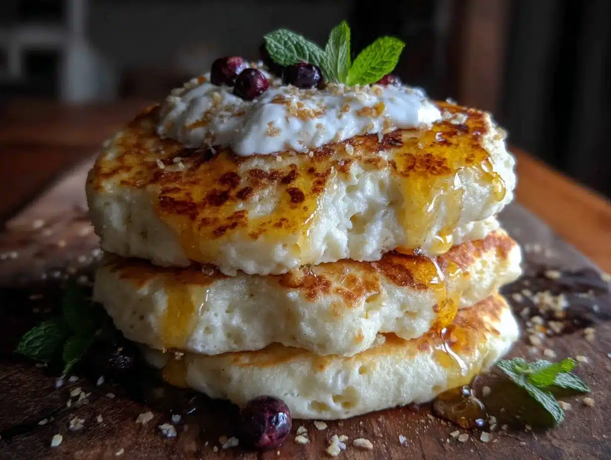 fluffy cottage cheese protein pancakes - featured image