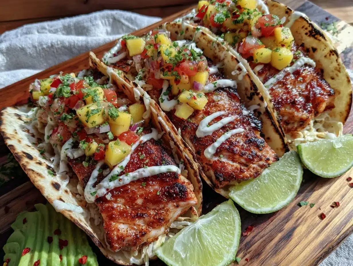fresh grilled fish tacos - featured image