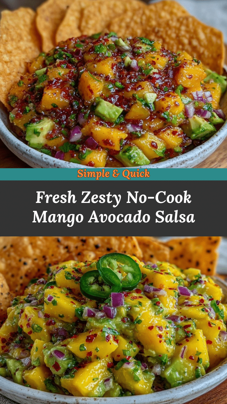 fresh no-cook mango avocado salsa recipe