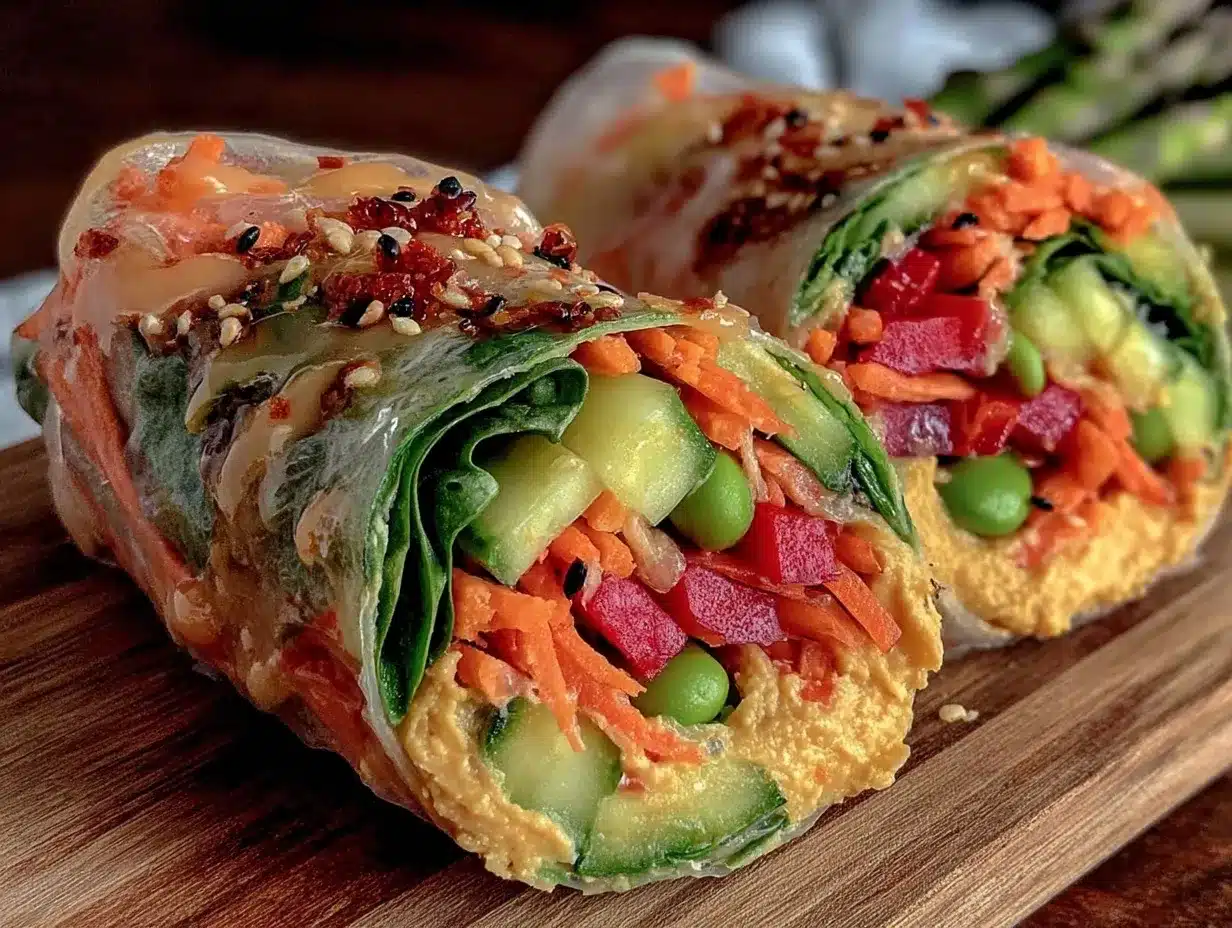 fresh no-cook spring veggie wraps preparation steps