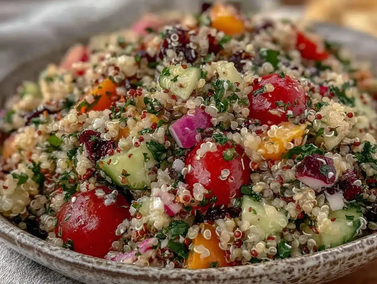 fresh quinoa tabbouleh salad preparation steps
