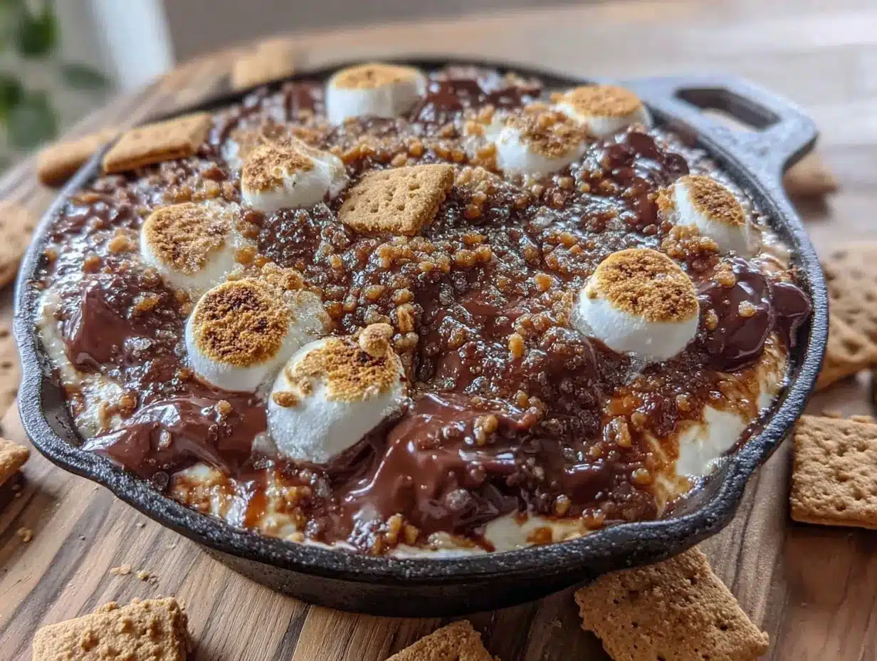gooey s’mores dip skillet preparation steps
