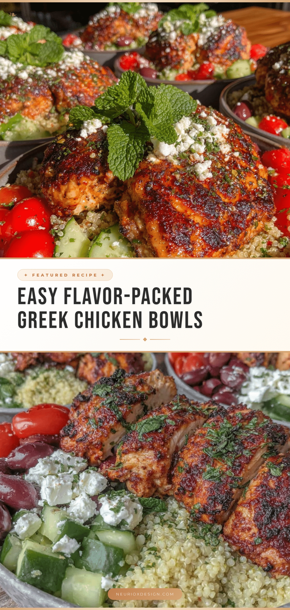 Greek chicken meal prep bowls recipe