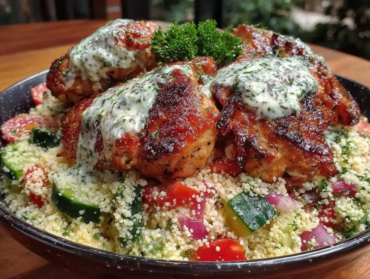 grilled chicken gyro bowl preparation steps