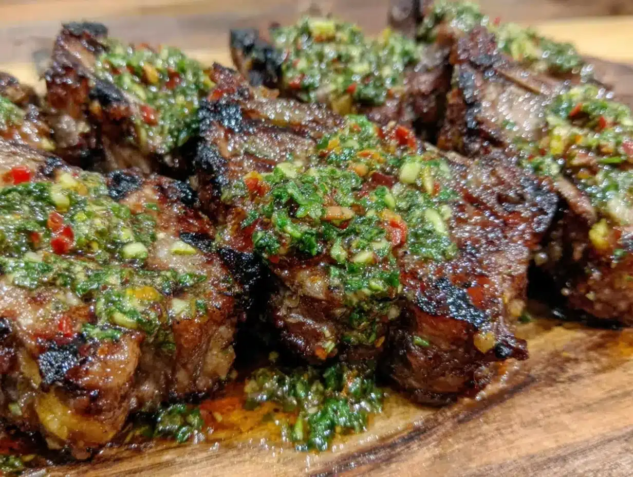 grilled lamb chops with herb chimichurri sauce preparation steps