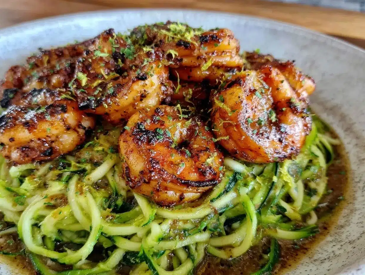 grilled shrimp zucchini noodles preparation steps
