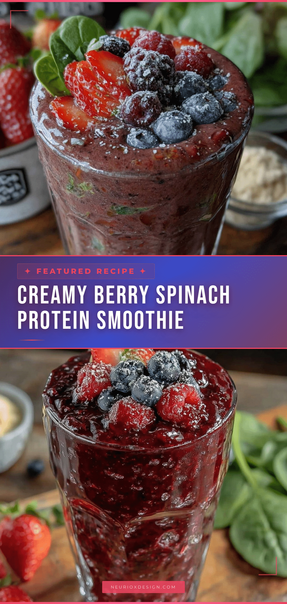 healthy berry spinach protein smoothie recipe