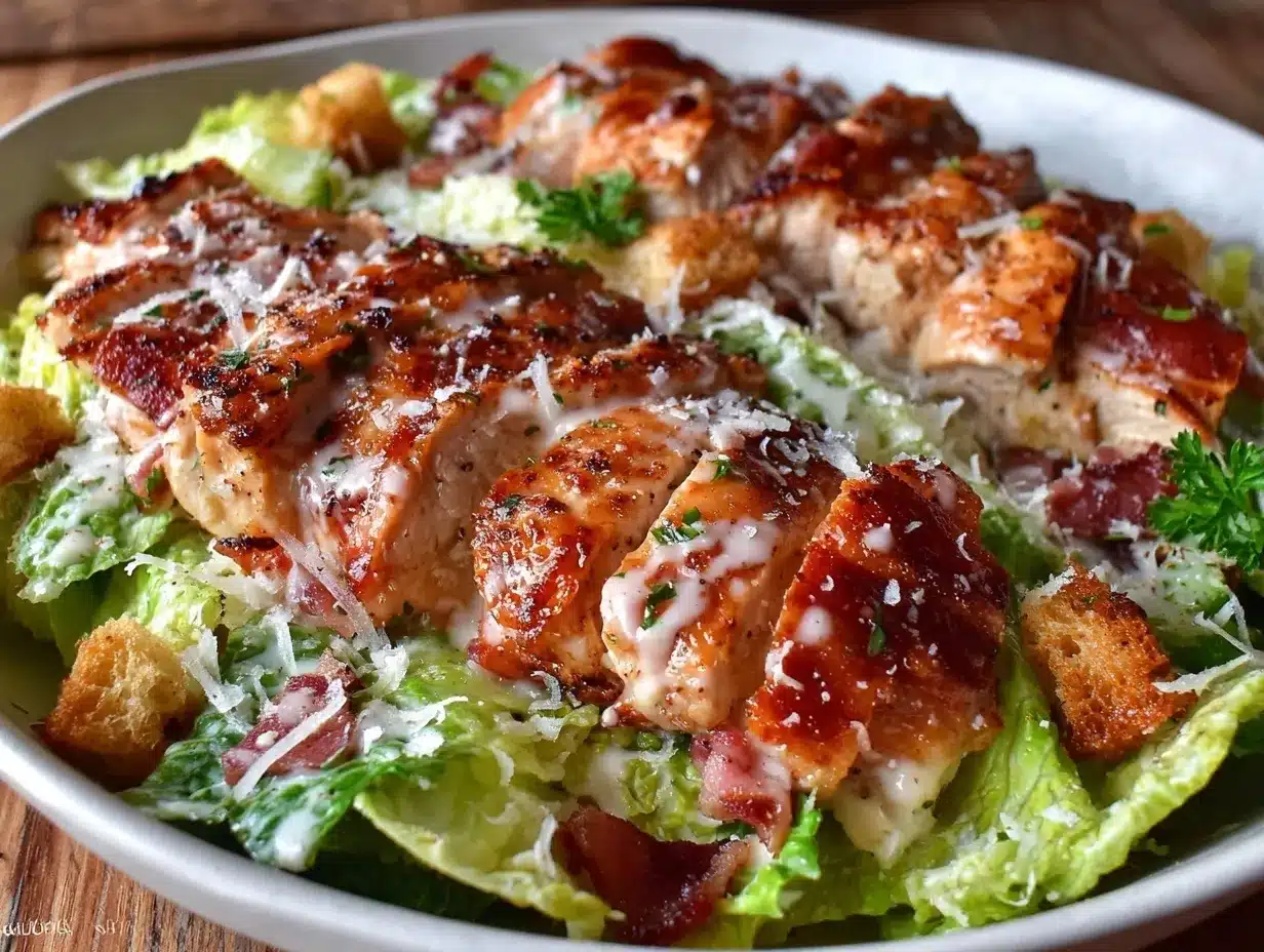 healthy grilled chicken caesar salad preparation steps