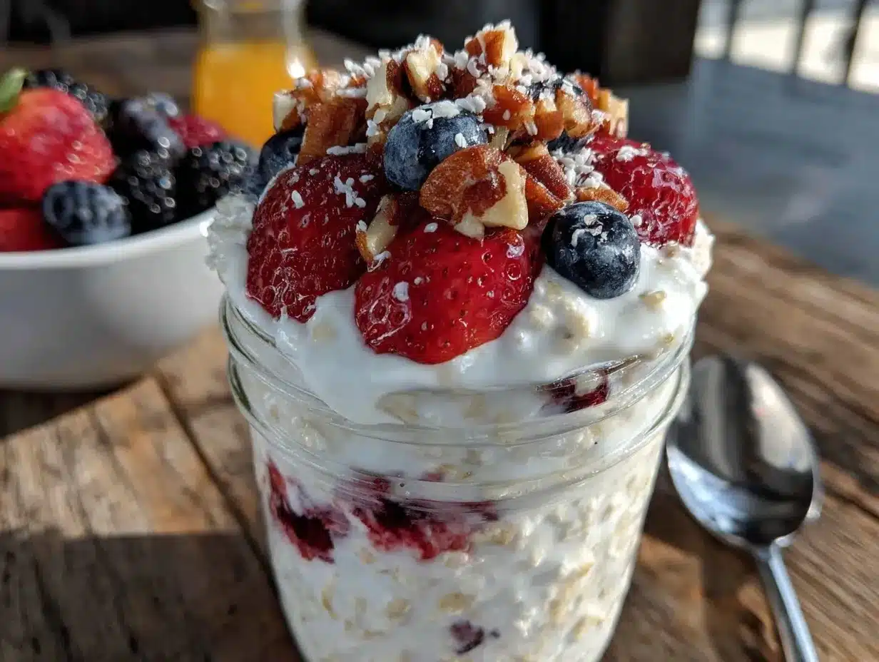 healthy high protein overnight oats preparation steps