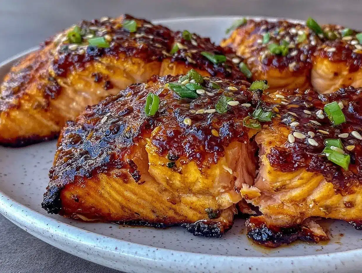 honey garlic salmon air fryer recipe preparation steps