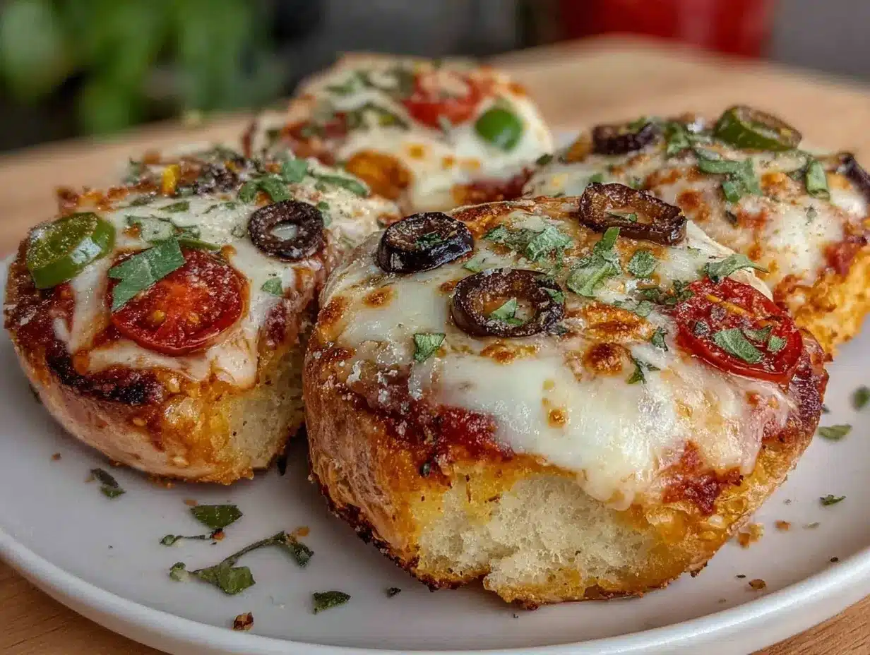 mini bagel pizza faces preparation steps