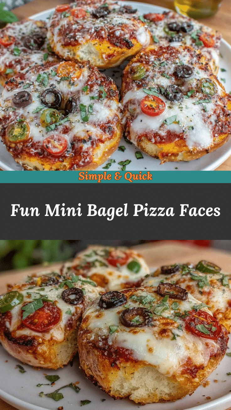 mini bagel pizza faces recipe