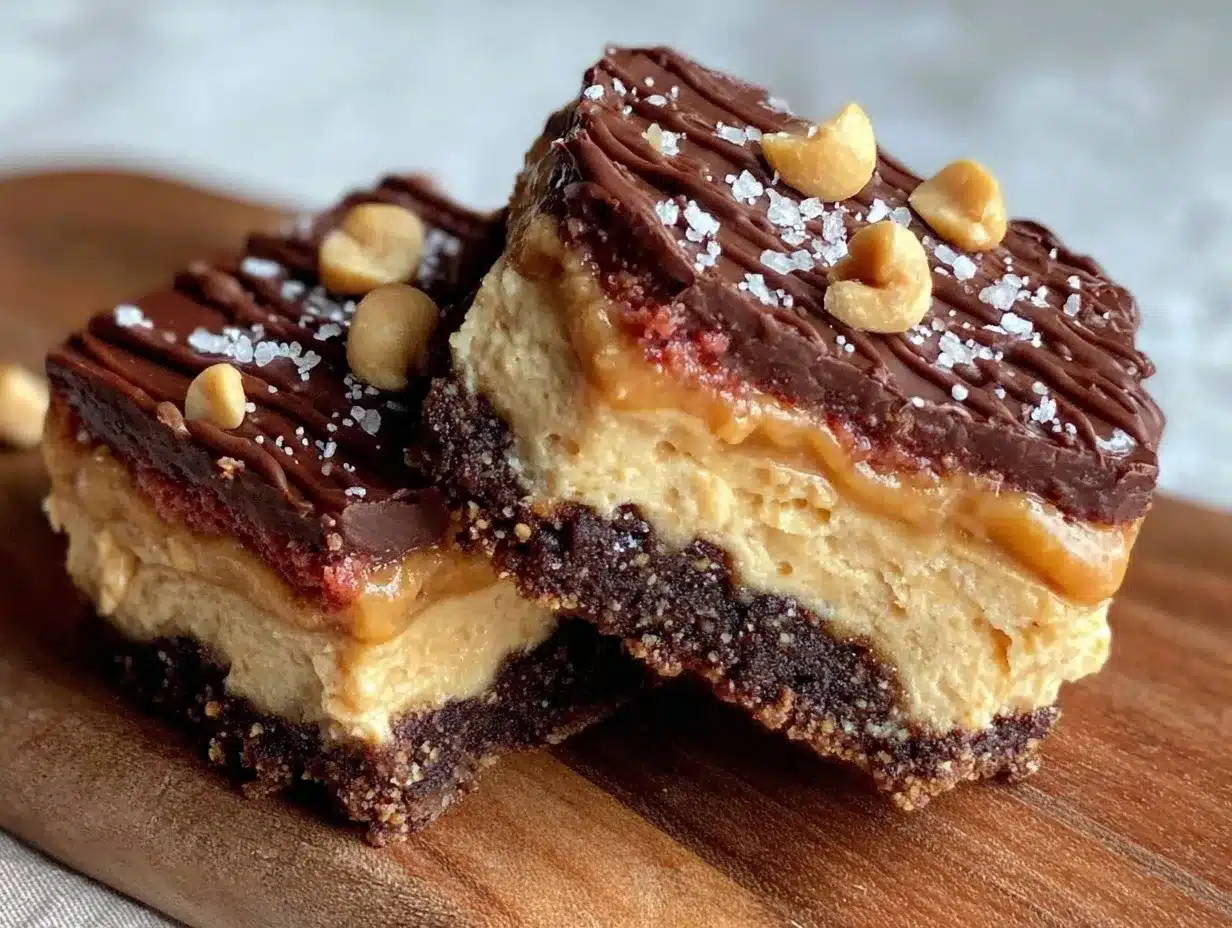 no bake chocolate peanut butter bars preparation steps
