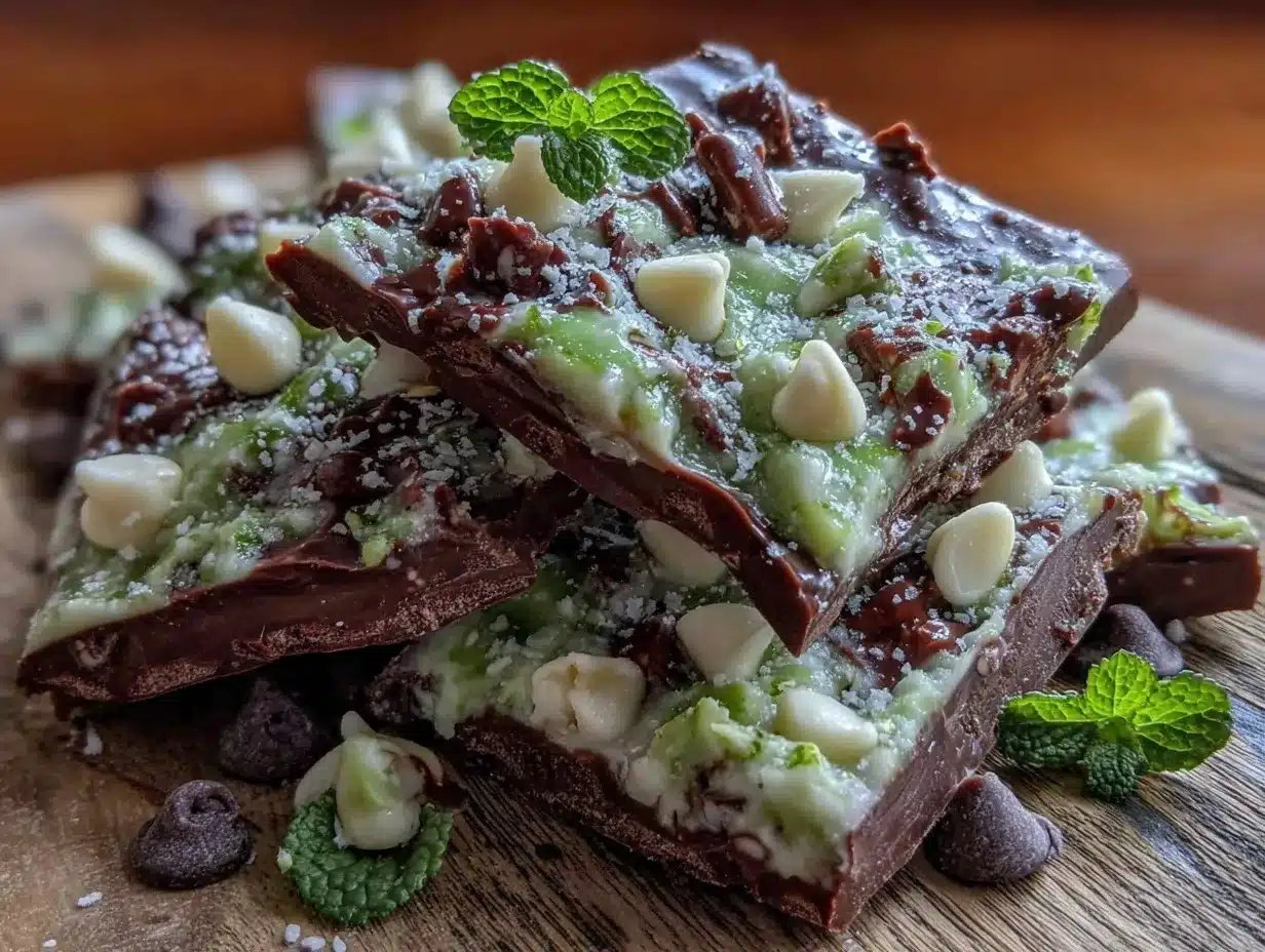 no bake mint chocolate shamrock bark preparation steps