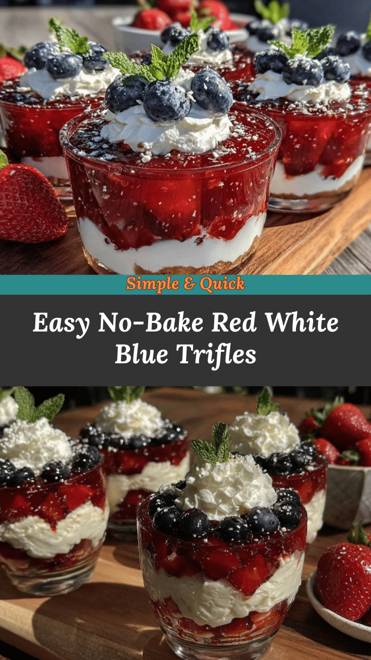 no bake red white and blue trifle cups recipe